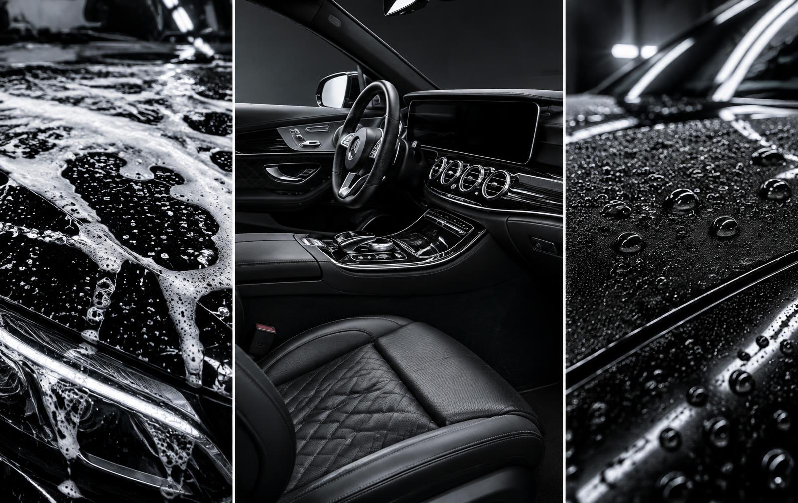 Foam wash, detailed leather interior, and ceramic-coated paint